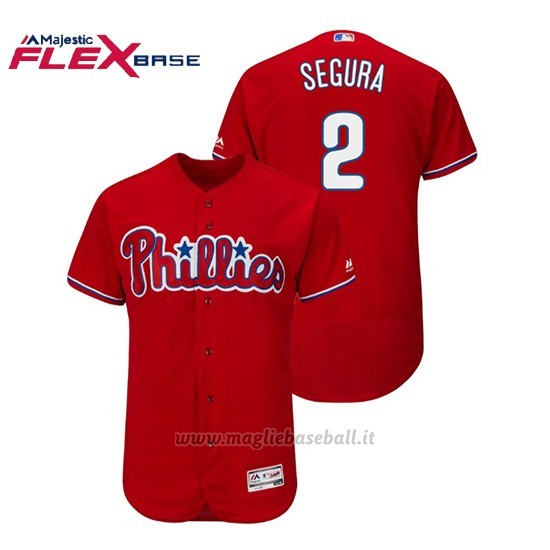 Maglia Baseball Uomo Phillies Jean Segura Flex Base Autentico Collezione Alternato Rojo